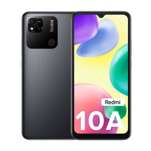 Redmi 10A (Charcoal Black, 4GB RAM, 64GB Storage) | 2 Ghz Octa Core Helio G25 | 5000 mAh Battery | Finger Print Sensor | Upto 5GB RAM with RAM Booster