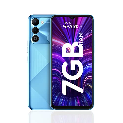 Tecno Spark 9 (Sky Mirror, 4GB RAM,64GB Storage) | 7GB Expandable RAM | Helio G37 Gaming Processor
