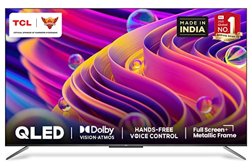 TCL 163.9 cm (65 inches) Remote Less Voice Control Edition 4K Ultra HD Certified Android Smart QLED TV 65C715 (Metallic Black)